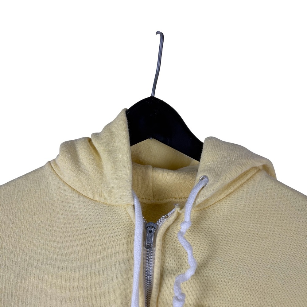 Vintage 1970s Pannill Made In USA Blank Yellow Full Zip Essential Hoodie Size XL - Picture 2 of 9
